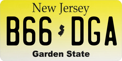 NJ license plate B66DGA