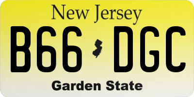 NJ license plate B66DGC