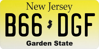 NJ license plate B66DGF