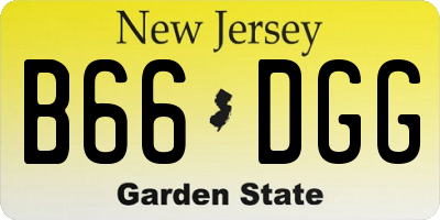 NJ license plate B66DGG