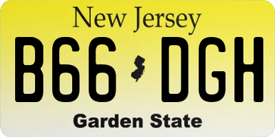 NJ license plate B66DGH