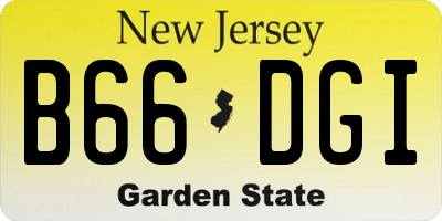 NJ license plate B66DGI