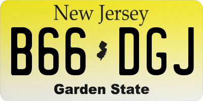 NJ license plate B66DGJ