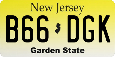 NJ license plate B66DGK