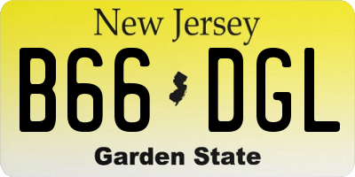 NJ license plate B66DGL