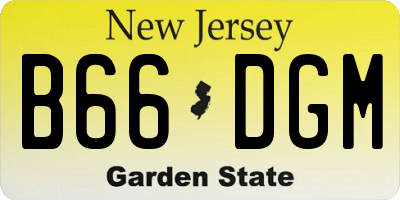 NJ license plate B66DGM