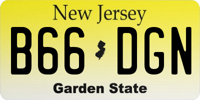 NJ license plate B66DGN
