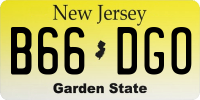 NJ license plate B66DGO
