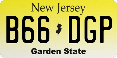 NJ license plate B66DGP