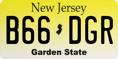 NJ license plate B66DGR