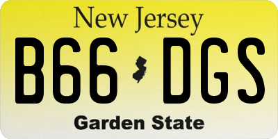 NJ license plate B66DGS