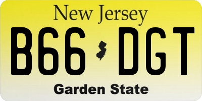 NJ license plate B66DGT