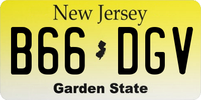 NJ license plate B66DGV