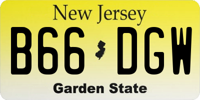 NJ license plate B66DGW