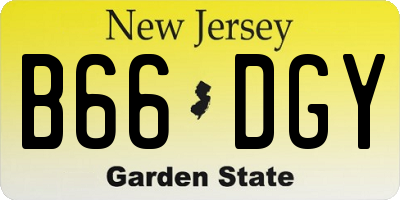 NJ license plate B66DGY