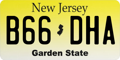 NJ license plate B66DHA