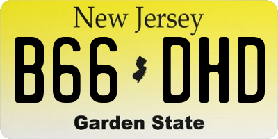 NJ license plate B66DHD
