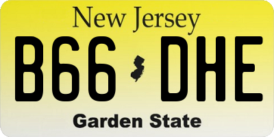 NJ license plate B66DHE