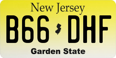 NJ license plate B66DHF