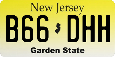 NJ license plate B66DHH