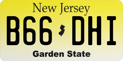 NJ license plate B66DHI