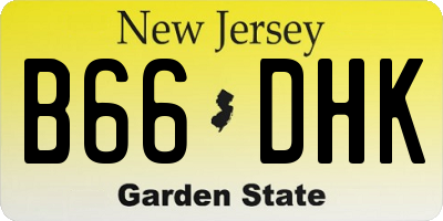 NJ license plate B66DHK