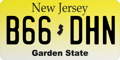 NJ license plate B66DHN
