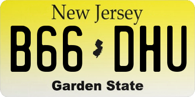 NJ license plate B66DHU