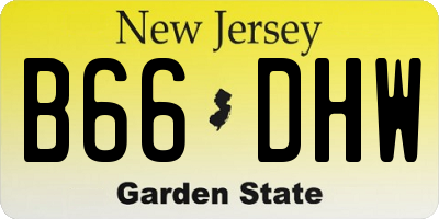 NJ license plate B66DHW