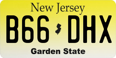 NJ license plate B66DHX