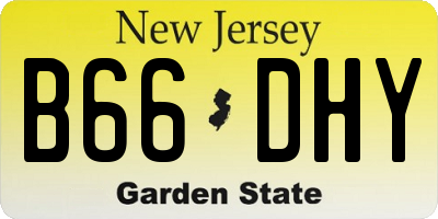 NJ license plate B66DHY