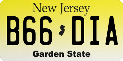 NJ license plate B66DIA