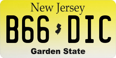 NJ license plate B66DIC