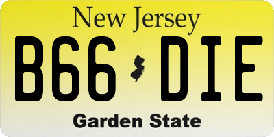 NJ license plate B66DIE