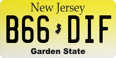 NJ license plate B66DIF