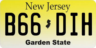 NJ license plate B66DIH