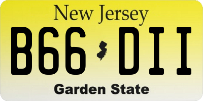 NJ license plate B66DII