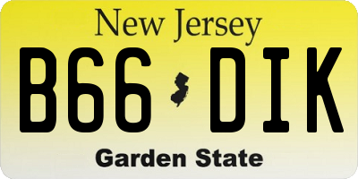 NJ license plate B66DIK