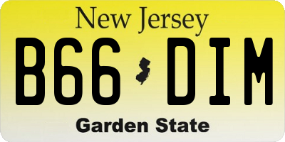 NJ license plate B66DIM