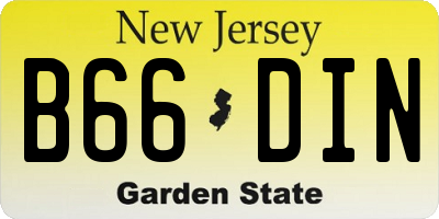 NJ license plate B66DIN