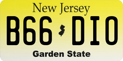 NJ license plate B66DIO
