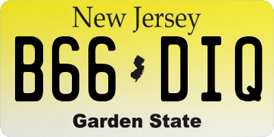 NJ license plate B66DIQ