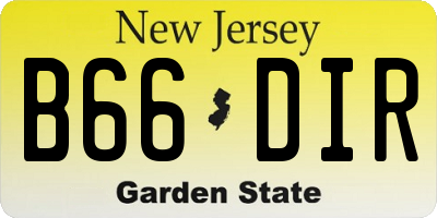 NJ license plate B66DIR