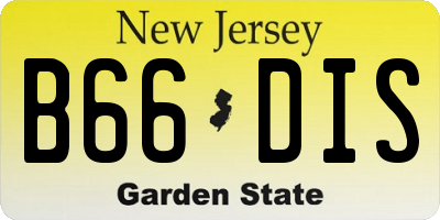 NJ license plate B66DIS