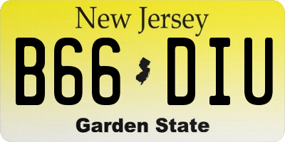 NJ license plate B66DIU