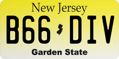 NJ license plate B66DIV