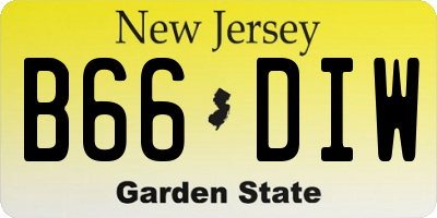 NJ license plate B66DIW