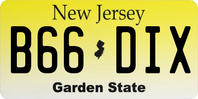 NJ license plate B66DIX