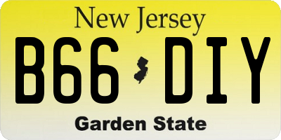 NJ license plate B66DIY