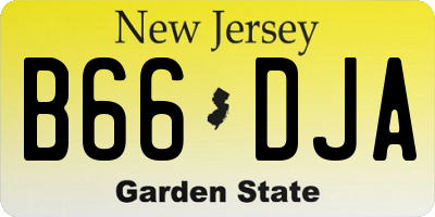 NJ license plate B66DJA